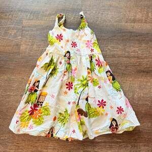 Pacific Legend Girls Hawaiian Hula Girl Tropical Print Spaghetti Strap Dress siz